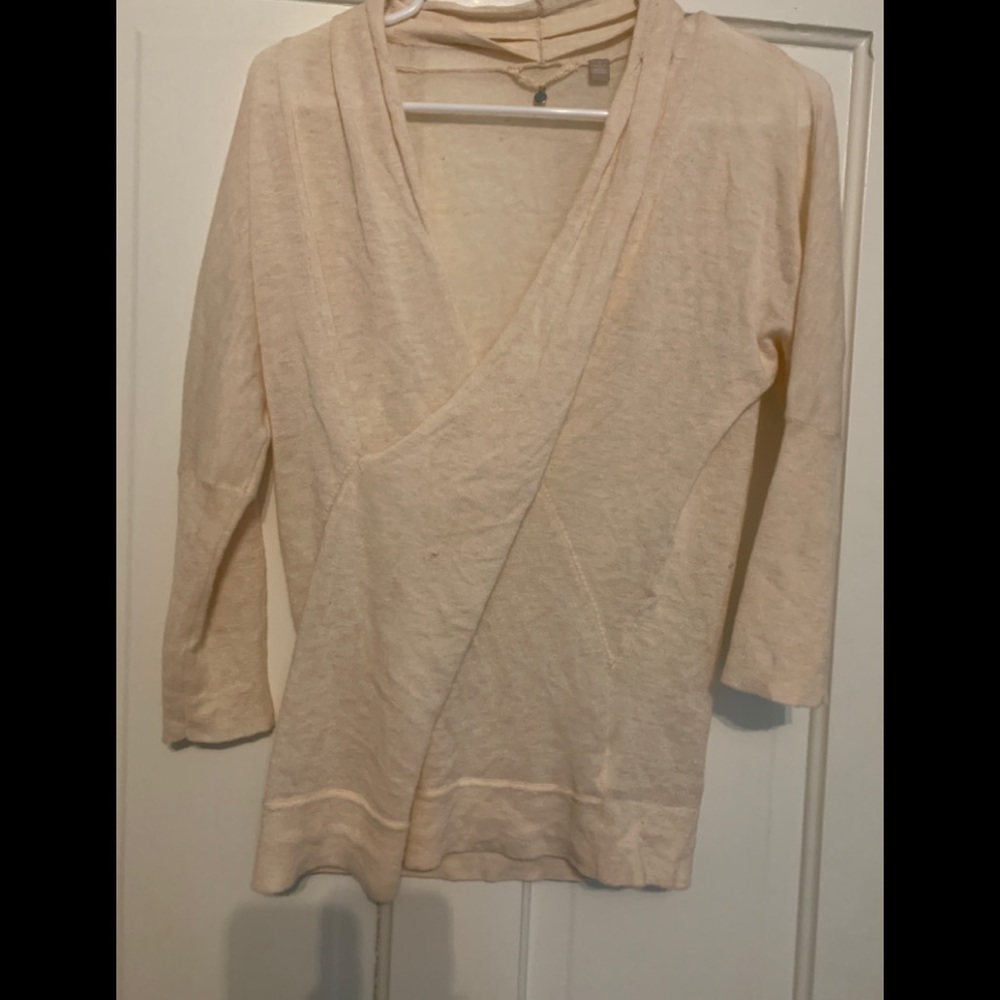 Anthropologie Knitted & Knotted Cream Wool Blend